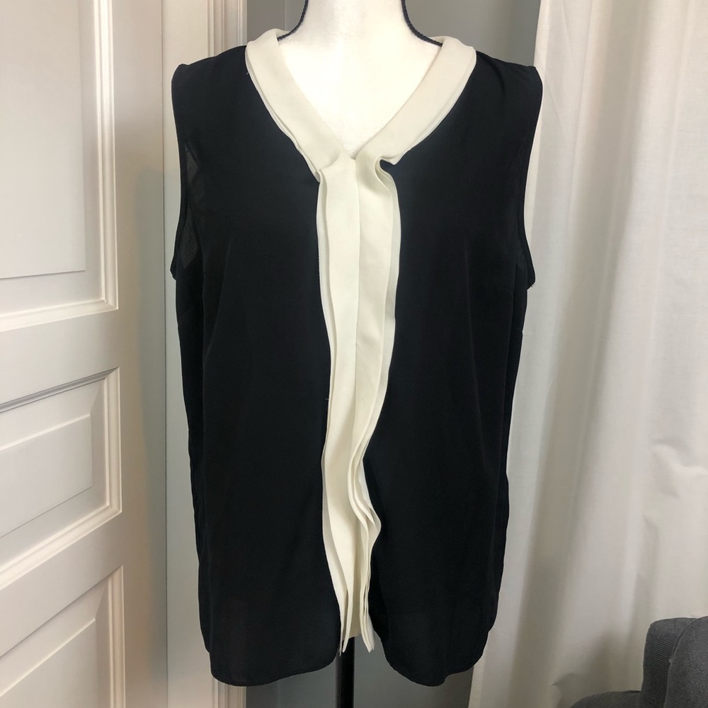 Talbots Sleeveless Pullover Top w/ Origami Ruffle